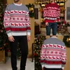 Erkek Sweaters Erkekler Örgü Sweater Gevşek Fit Kar Tanesi Elk Desen Tığ İşaretleri Uzun Kollu Noel Tarzı Gündelik Tatil Kıyafet