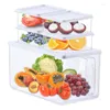 Storage Bottles Set Of 5 Transparent White Fridge Organiser With Lid And Handle For Dishwasher Microwave Kitchen Cupboards