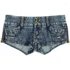 Damesshorts Ultra Retro gescheurde lage taille string denim zijrits mini korte vrouwelijke jeans Feminino nachtclub