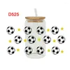 Fensteraufkleber UV DTF Transferaufkleber Fußball für die 16oz Libbey Brillenverpackungen Flaschen Tasse Dose DIY Wasserdicht Einfach zu benutzerdefinierte Aufkleber D525