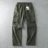 Pantaloni da uomo 2023 Cargo Summer Quick-dry Doppio uso Elastico in vita Piedi staccabili Pantaloni larghi dritti impermeabili