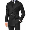 Costumes pour hommes Costumes pour hommes Jaune Double boutonnage Slim Fit pour Peaked Revers personnalisé 2 pcs Mariage Groom Tuxedos Veste de mode masculine avec pantalon