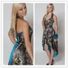 In magazzino Mossy Oak Camo Abiti da damigella d'onore Custom Made senza spalline Hi-lo Short Camo Wedding Party Dress Camo e Blue282B