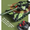 ElectricRC Car 130 33Cm Rc Tank 24G 7Ch Télécommande Crawler Électrique Bataille Militaire Jouet pour Enfants Armée Vert Guerre Cadeau Enfant 230724