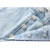 Women's Shorts Womens Denim Hand Frayed Button Multi-pocket Sequined Short Jeans Y2K Pants Trousers 2023 Ladies Bottom Clothes 292