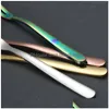 Forks Gold Rainbow Meyve Çatal Paslanmaz Çelik Ev Mutfak Yemek Steal Goodware Doğum Günü Pastası Dondurma Tatlı Çatalar Aracı Damla Teslimat Dhycx