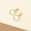 Dangle Earrings JADE ANGEL 14K Gold Plated Natural Chalcedony Classic Luxury High Jewelry Hoop For Women