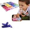 Baby Teethers Toys 100 Pcs 20 Color Mixed D Shape 25mm Plastic Pacifier Clip Holder born Dummy Soother Bib Toy Chain Gift 230724