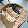 Sandals Summer Fashion Girls Sandals Kids Flat Girls' Princess Bow Sandals High Tube Boots Back Roma Kid Shoes Casual Beach Sandals 230721