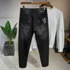 Jeans Masculino Moda Jeans Masculino Bordado Chinês Chic Calças de Designer Calças Casual Stretch Personalidade Masculino Streetwear Calças Denim L230724