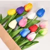 Flores decorativas 10 pçs flor tulipa artificial toque real buquê falso para casamento casa jardim decoração dia dos namorados