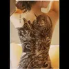 Tijdelijke tatoeages grote zwarte tatoeages mannen vrouwen waterdichte grote tijdelijke tattoo stickers draak duisternis wolf volledige rug nep tattoo cool 48*34cm x0724