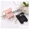 Key Rings Portable Hand Sanitizer Bottle Leather Case Student School Bag Disinfection Water Chain Pendant Travel Drop Delivery Jewelry Dhnre