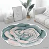 Carpets 3D Solid Flower Shape Floor Mat BedroomLiving Room Chinese Style Rug Bedside Yoga Floor Mat Study Chair Carpet Home Decoration R230725