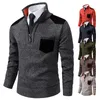 Herrenpullover Winter Herbst Pullover Herren Halbreißverschluss Pullover Mantel Y2k Strick Polo Strickwaren Modische Fleece Dicke Warme Herrenbekleidung