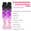 Ombre Rainbow Tressage Extensions de Cheveux 24 Pouces Synthétique Haute Température fibre Jumbo Tressage Cheveux Twist Crochet Tresses Cheveux pour Femmes J3