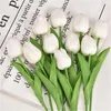 Flores decorativas 10 Uds flor de tulipán artificial ramo de tacto Real falso para boda hogar jardín decoración del Día de San Valentín