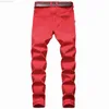 Jeans da uomo Nuovo arrivo Jeans da uomo strappati in cotone con foro Casual Slim Skinny Jeans bianchi Pantaloni da uomo Fashion Stretch Hip Hop Pantaloni in denim Uomo L230724