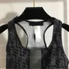 Women Tracksuit Designer Vest Sportswear Two Piece Set Yoga Fitness Clothing Printed Tank Top Letters Webbing Hög midja