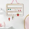 Jewelry Pouches Rectangle Earring Wall Hanging Holder Wood Decoration Saving More Space Decorative