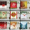 Shower Curtains Christmas Snowman Fabric Waterproof Bathroom Curtain Set 71"x71" 12 Hooks