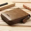 Wallets Fold Wallet For Men Bags Foldable Clutch Purse Leather Zipper Closing Male Bag Multifunction Holder