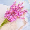 Fleurs décoratives 6 pcs/lot blanc orchidée artificielle danse dame soie plastique fausses plantes pour la fête de mariage décoration de la maison