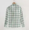 Men's Casual Shirts Pure Linen Men Long Sleeve Button-Down Plaid Dress Shirt Soft And Lightweight Green Checkered Top