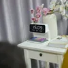 Desk Table Clocks Creative 3 In 1 Bedside Lamp Wireless Charging LCD Screen Alarm Clock Phone Charger For Iphone 230721