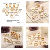 Band Rings 13Pcs/Set Fashion Ladies Gold Plated Finger Retro Geometric Ring Set Woman Jewelry Drop Delivery Dh9Be