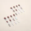 Kunstnagels Mode Beauty Tools 24PCS Ballet Fake Nail Flashing Pile Crystal Zilverkleurig French Midi Press On Acryl Draagbare kunst