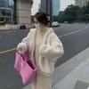 Women's Fur Lamb Wool Coat For Women 2023 Autumn And Winter Purple Plush Hooded Short Thickened Furry Top