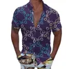 メンズTシャツTシャツ太い男性カジュアル春夏ターンダウンネック3Dプリントメンズパックのフード付きジャンプスーツパック