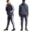 Men's Tracksuits Men Outwear Hoodies Zipper Sports Suit Sets Male Sweatshirts Cardigan Jumpersuit Set Clothing Plus Size