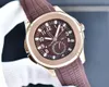 Damesheren automatisch 2813 beweging 40 mm granaat polshorloges comfortabele rubberen band 5ATM waterdichte lichtgevende topkwaliteit horloges Montre de Luxe Gold Watch