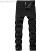 Men's Jeans Denim Jeans Design Fashion Lacquer Foot Casual Pants Stretch Regular Fit Black Long Jeans Men's New Four Season Plus Size L230724