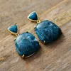 Stud Fashion Hyperbole Earrings Bold Fashion Stud Earrings Pink Jasper Apatite Blue Stone Youth Jewelry Bijoux Wholesale 230724