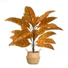 Objets décoratifs Figurines Grandes Plantes Tropicales Banane Artificielle Faux Feuilles De Palmier En Plastique Monstera Banyan Feuilles Arbre pour La Maison Mariage Bureau Décor L230724