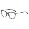 Solglasögon ramar trendiga kvinnors kontor anti blå ljus överdimensionerade datorglasögon kattögon kvinna som blockerar stor storlek Eyeglasse JS6037