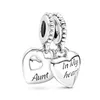 Charms Moda Charme Formato de Coração Amor Eterno Mom Pave Brilhante Pingente Contas Fit Original Pandora Sier Color Pulseiras Faça Você Mesmo Jóias Dro Dhqsx