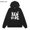 Men's Hoodies Letter Print Harajuku Unisex Oversized Hip Hop Casual Loose Pullover Graphic Y2K Men Hooded Sweatshirt