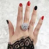 Pierścienie klastra Diwenfu 14K biały złoty pierścionek z diamentem dla kobiet Anillos de Wedding Prounds Fine Jewelry Box