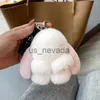 Klasyna Smycze 9cm Mini Rex Rabbit Fur Bunny Blekein Dziewczyna Rabbit Women Bag wisiej biżuterii