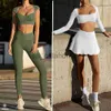 Yoga Outfit 2023 12 PCS Femmes Anti Jupes Sport Soutien-Gorge Ensembles De Yoga Workout Athlétique Soutien-Gorge Fitness Gym Workout Pantalon Running Leggings Costumes Actifs J230725