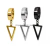 Charm Stainless Steel Punk Triangle Dangle Ear Clip Earrings Women Gothic Stud Piercing Hies Pendant Jewelry Drop Delivery Dhe1C