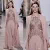 2019 Elie Saab Jurken Avondkleding Lange Mouwen Sheer Jewel Hals Kralen Avondjurken Chiffon prom Dress203U