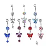 Navel Bell Button Rings Fashion Charm Farfalla Pancia Body Piercing Gioielli Ciondola Accessori Drop Delivery Dhgj3