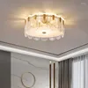 Tavan Işıkları Lüks Lüks Kristal Yatak Odası Basit Yemek Odası/Oturma Odası Led Yuvarlak Cam Lamba