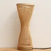 Table Lamps Hand Knitted Weaving Bamboo For Bedroom Bedside Lamp Wood Rattan Lampshade Art Desk Lights Home Decoration