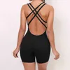 Yoga Tenue Dos Nu Gym Salopette Fitness Vêtements Femmes Lycra Yoga Sportif Combinaison Femme 2023 Vêtements D'entraînement pour Femmes Sportswear Violet J230725